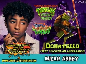 Micah Abbey First Convention Appearance Teenage Mutant Ninja Turtles Reunion TMNT Mutant Mayhem Undiscovered Realm Comic Con Westchester County Center White Plains New York Tales of the Teenage Mutant Ninja Turtles